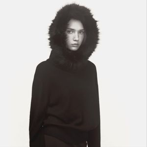 Zara FAUX Fur KNIT Hood BALACLAVA